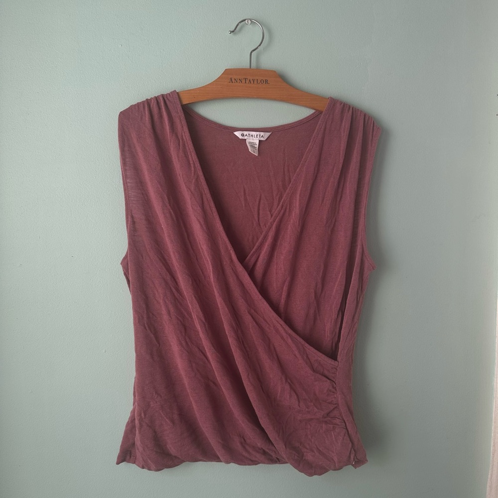 Athleta Breezy Wrap tank size Large in discontinued color